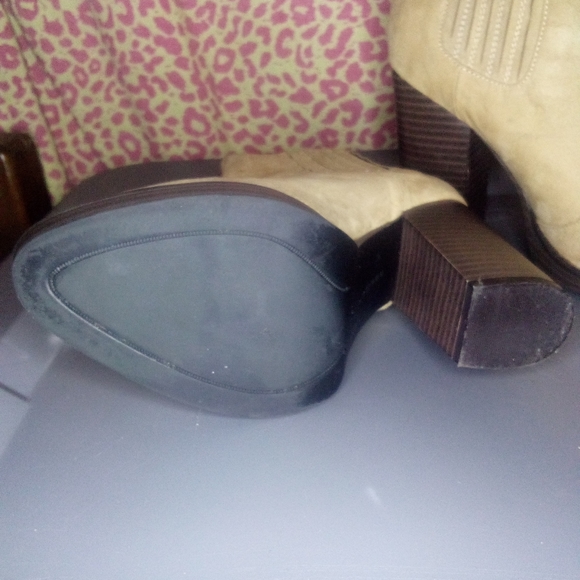 Zara Trafaluc Women's Tan Suede Block Heeled Boots - Picture 7 of 10